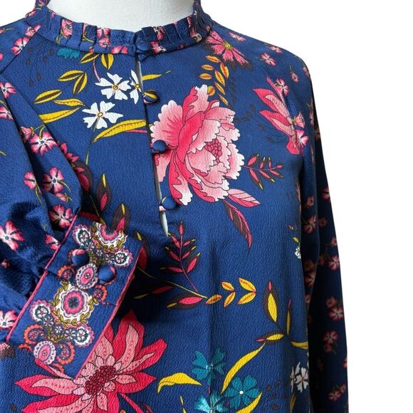 Loft Long Sleeve Shirt Dress Floral Size Petite Small - Picture 3 of 8